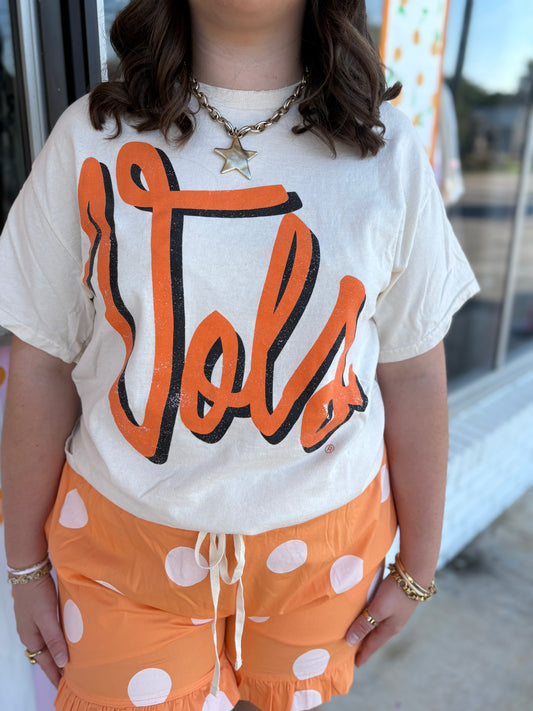 University of Tennessee Vols Barbie Off White Thrifted Tee