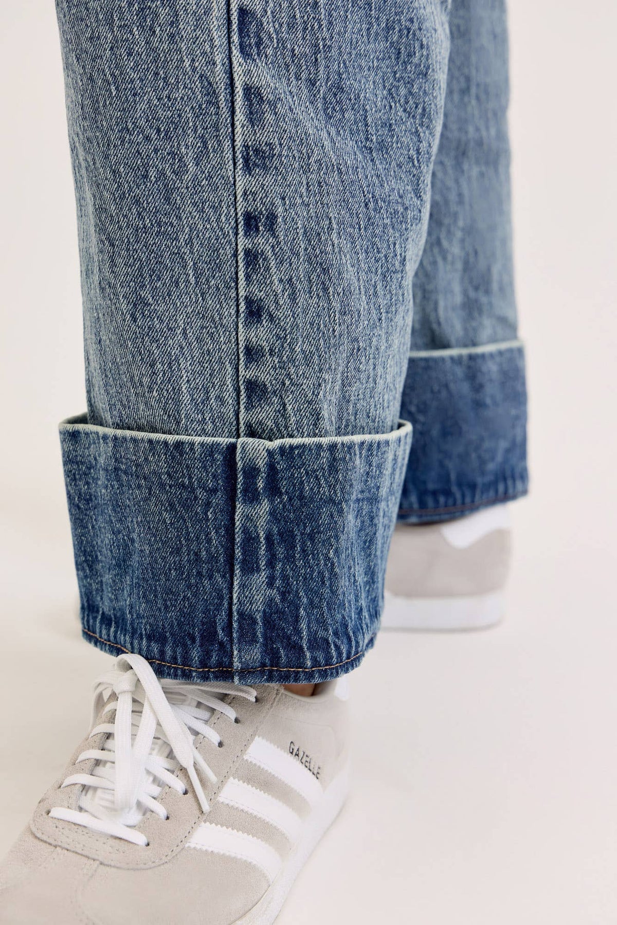 WASHED CUFF WIDE LEG