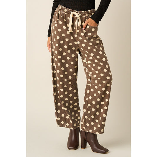 Mittoshop Brown Polka Dot Denim Pant