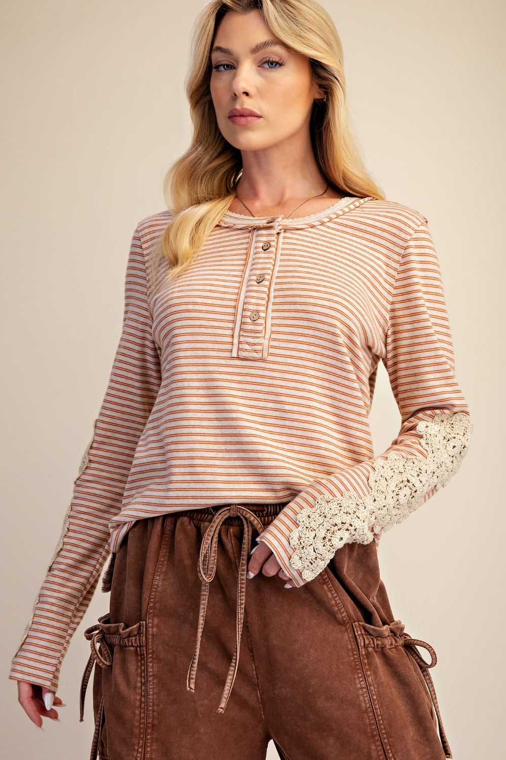 Easel Crochet Sleeve Top
