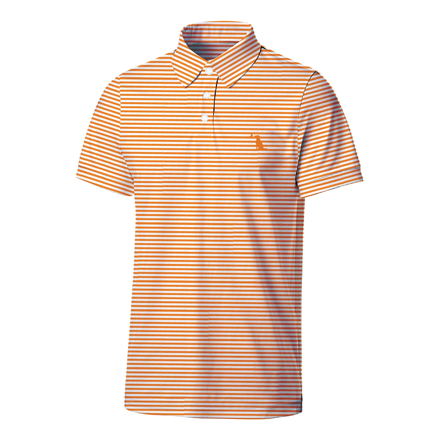 Orange and White Striped Polo
